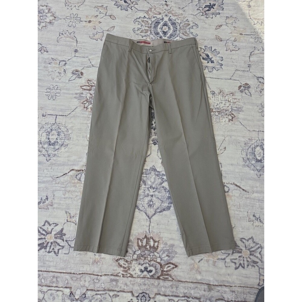 #446 Lee custom fit Men's Brown 38x29 chinos dress pants Cotton/Polyester